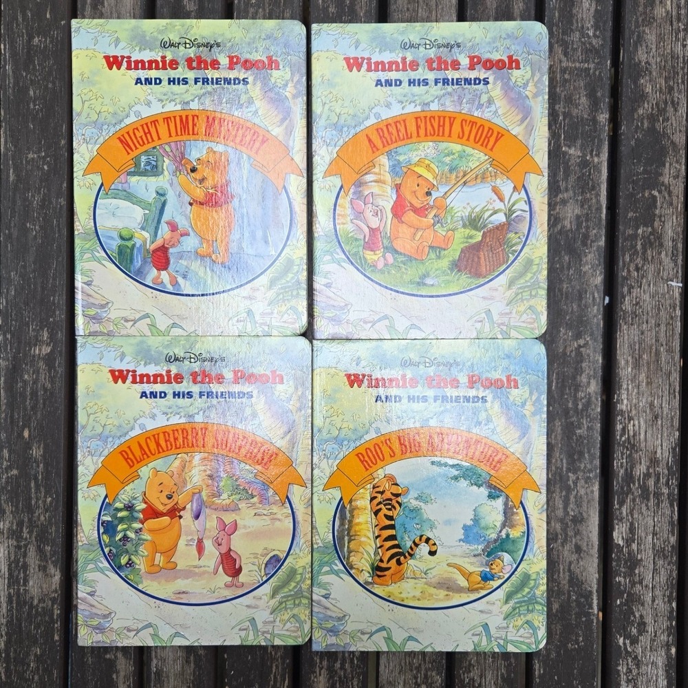 Vintage Winnie the Pooh Board Book Box Set 4 Disney Books 1994
